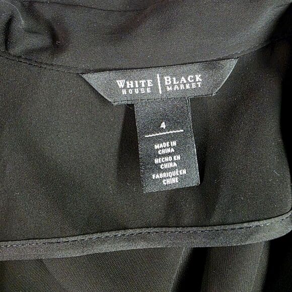 White House Black Market Black Utility Shirt Dress | Size 4 - Picture 10 of 12